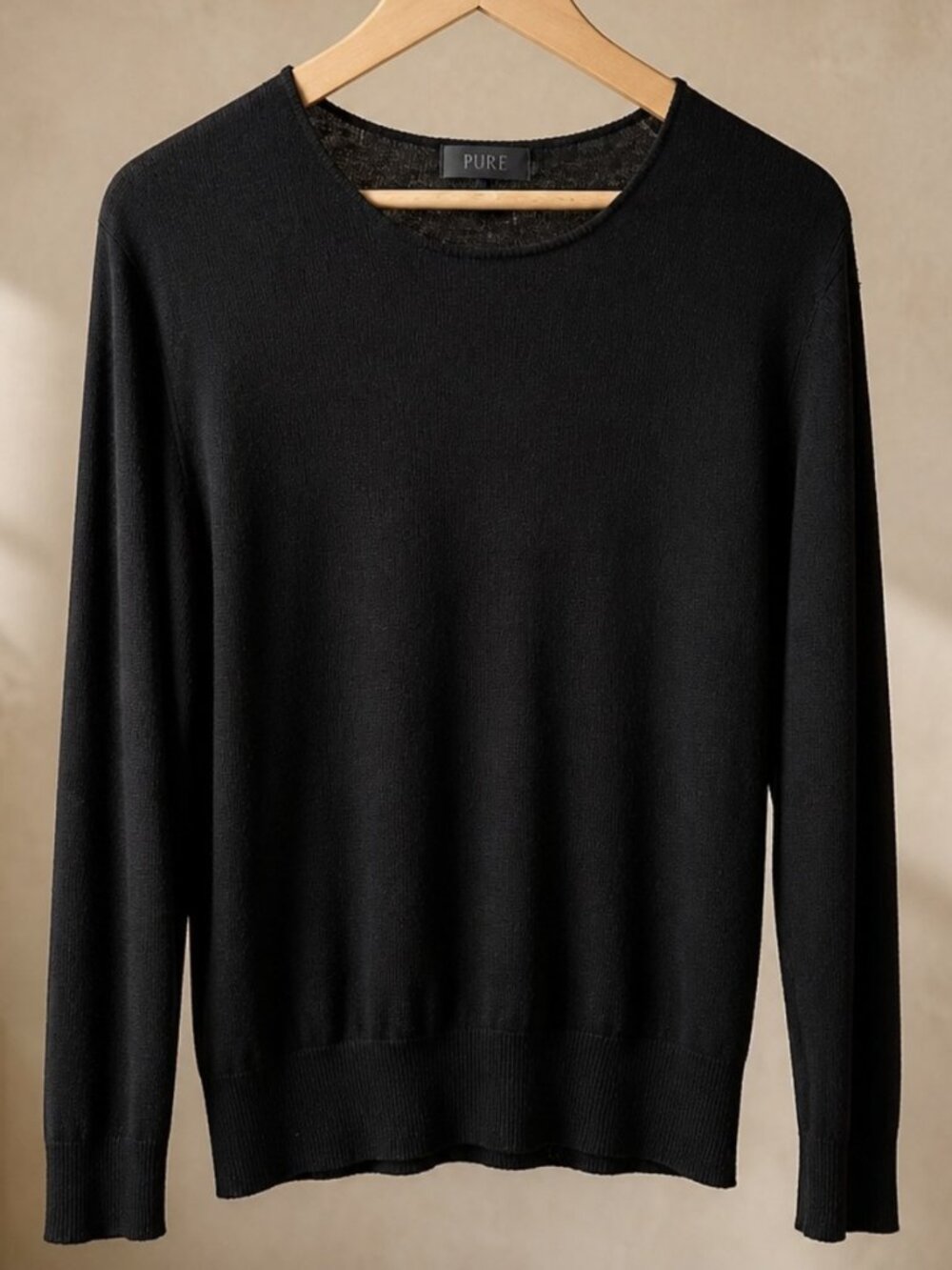 PURE Superfine 100% Cashmere Black Sweater – Size 18 NWT